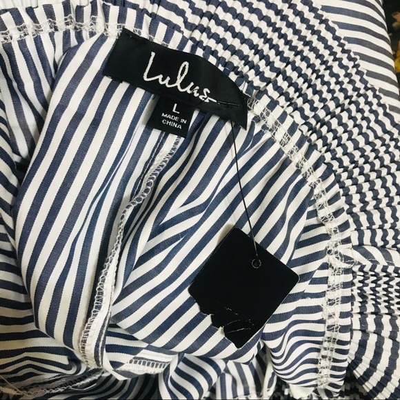 NEW with Tags NWT Lulu’s Stellar Blue and White Striped Midi Dress - Picture 7 of 7